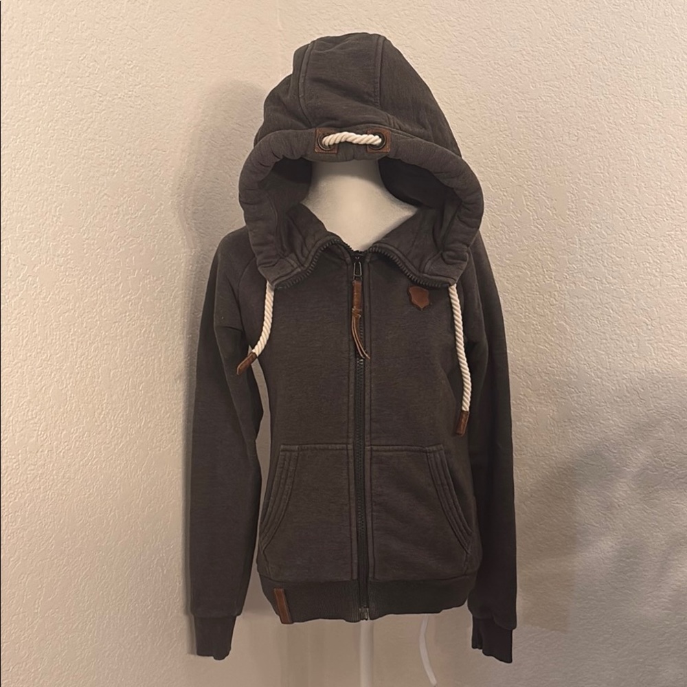 Naketano | Poets Choice Zip Up Hoodie in Charcoal
